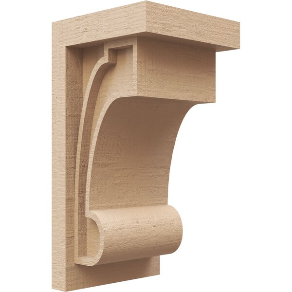 Ekena Millwork 6"W x 6"D x 12"H Wide Alma Rough Cedar Woodgrain TimberThane Corbel, Primed Tan CORUR06X06X12ALMRCPR - main